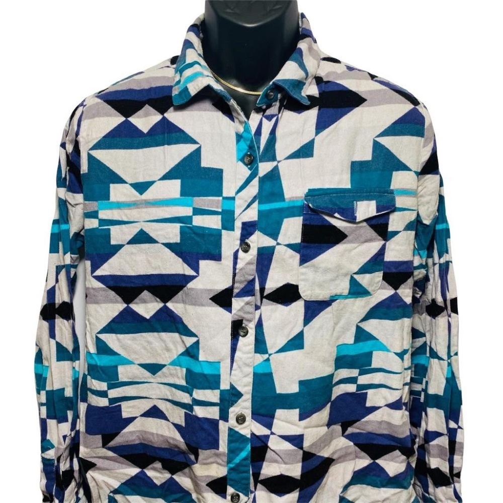 Aztec print button up